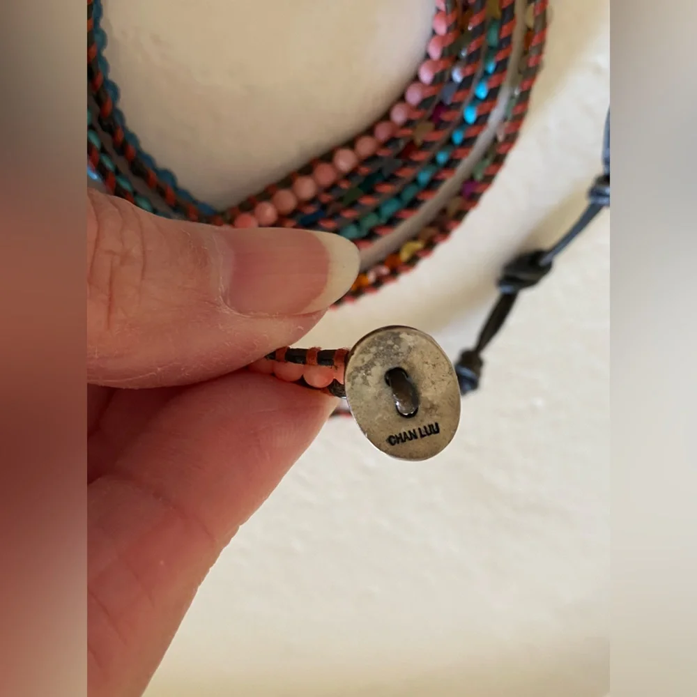 Chan Luu Multi Gemstone 5 Wrap Leather Bracelet - Picture 7 of 7